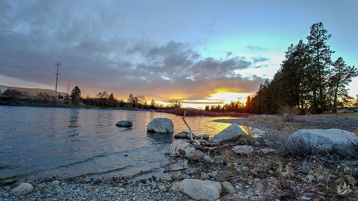 Spokane River sunset near Harvard Rd