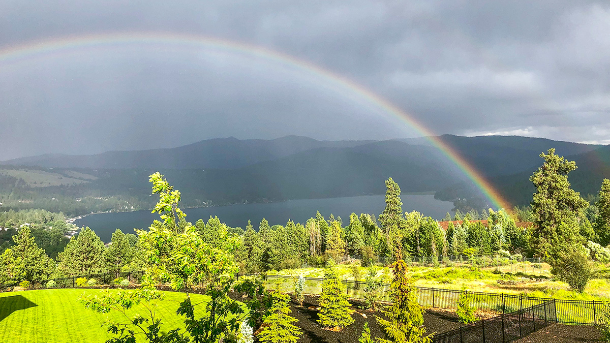 Jack Baratta rainbow over Liberty Lake