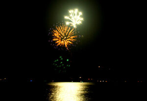 fireworks over Liberty Lake